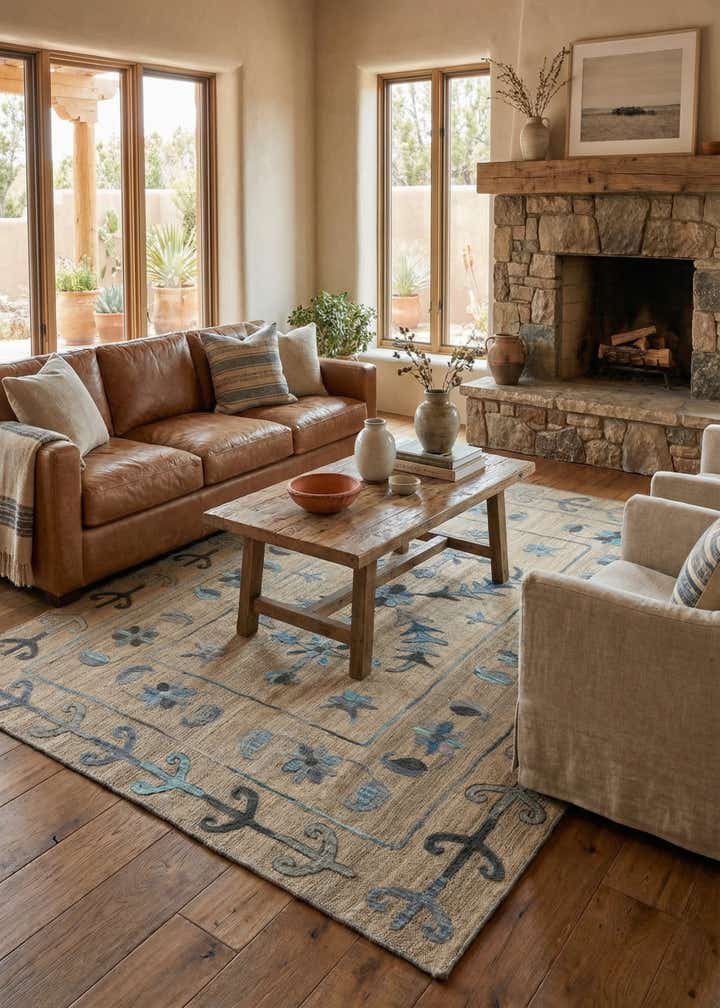 5' 11 x 7' 8 Hand Knotted Kilim Wool Rug