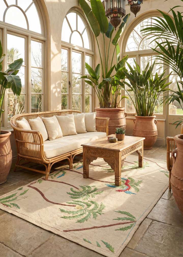 4' 2 x 5' 10 Hand Woven Kilim Suzani Wool Rug