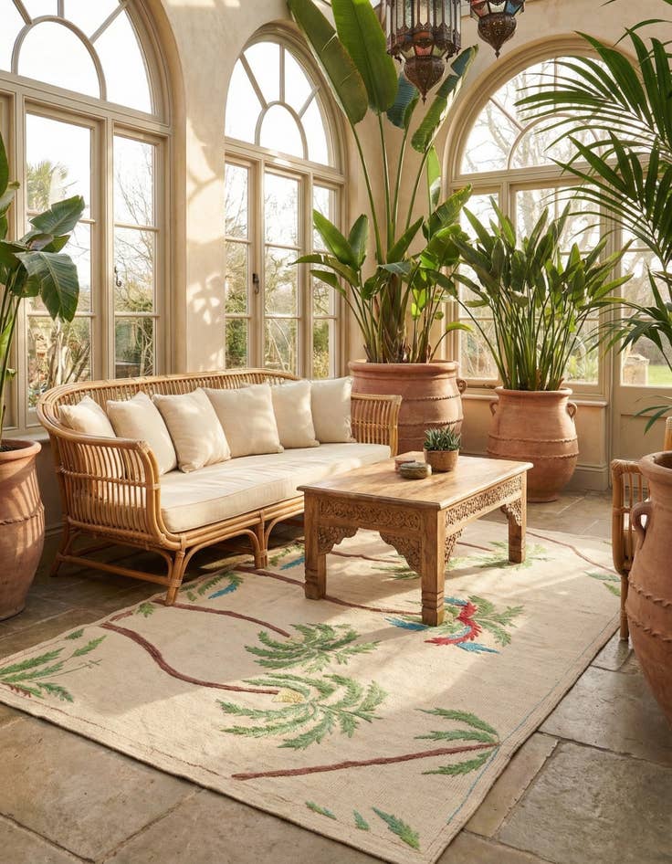 Detail image of 4' 2 x 5' 10  Hand Woven Kilim Suzani Wool Rug