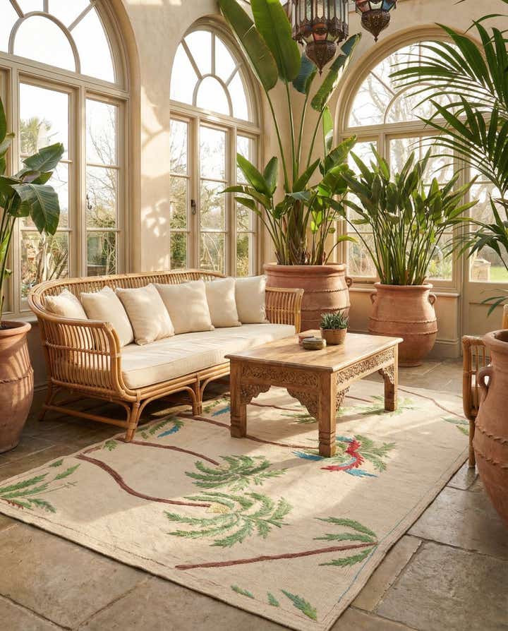 4' 2 x 5' 10 Hand Woven Kilim Suzani Wool Rug