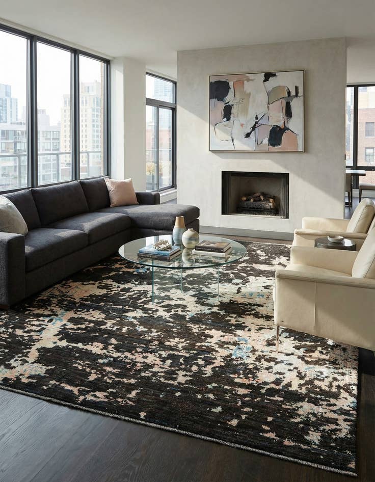 Detail image of 10' 6 x 14' 7  Hand Knotted Darya Rug