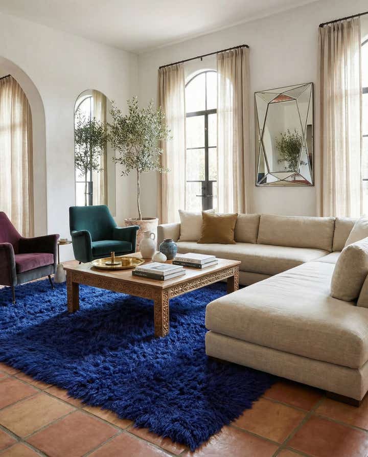 195cm x 280cm Noué main Marocain Tapis Laine