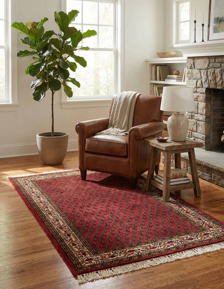 Detail image of 3' x 5' 4  Hand Knotted Mir Wool Rug