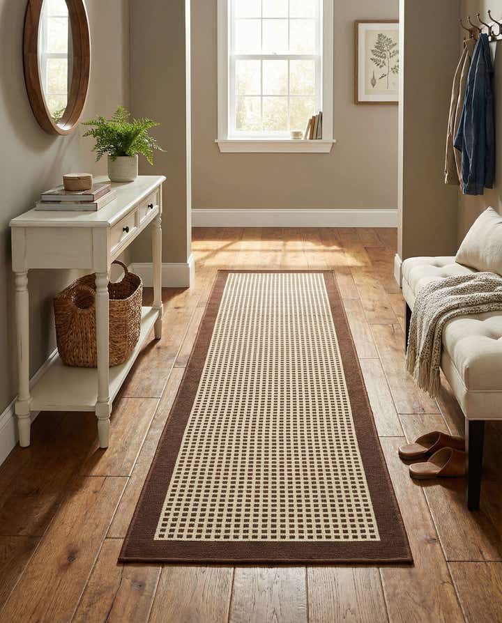 2' x 6' Easy-Clean Border Indoor / Outdoor Runner Rug