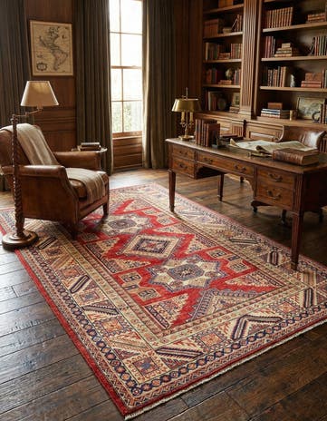 4' 8 x 6' 9 Kazak Wool Rug