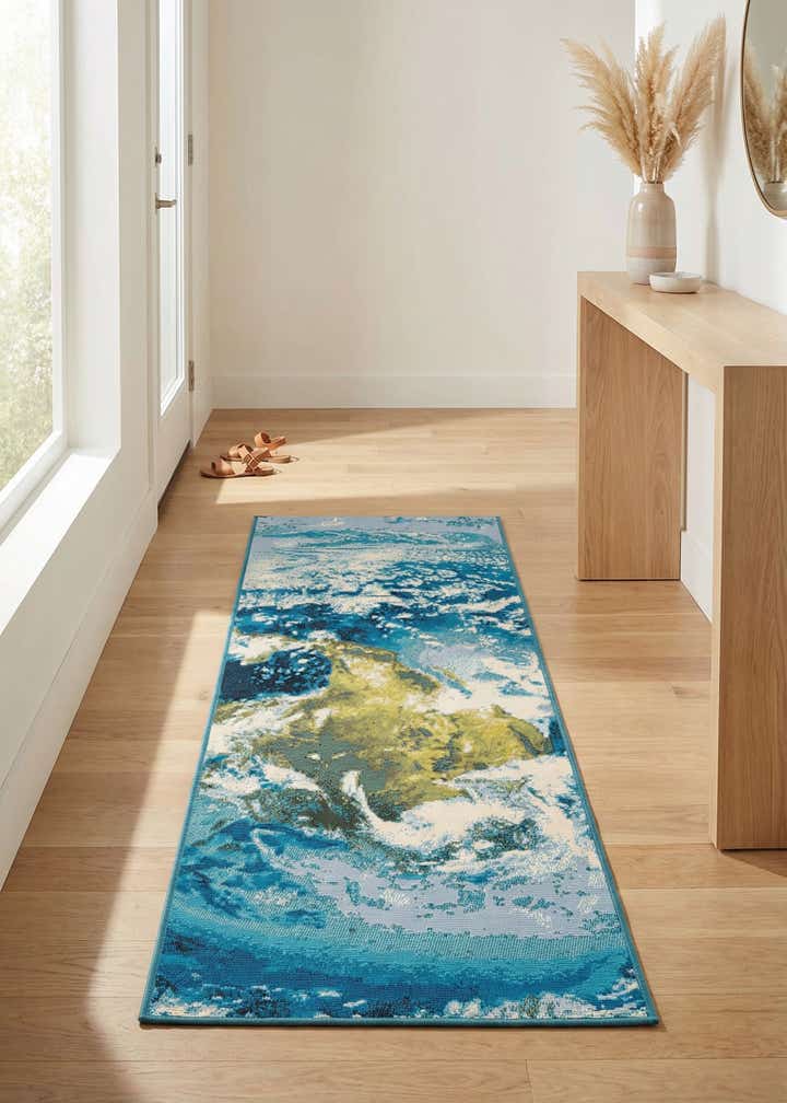 2' x 6' 1 Easy-Clean Modern Indoor / Outdoor Runner Rug
