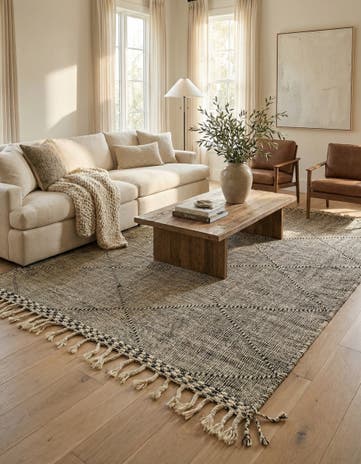 6' 5 x 11' 2 Hand Knotted Moroccan Wool Rug