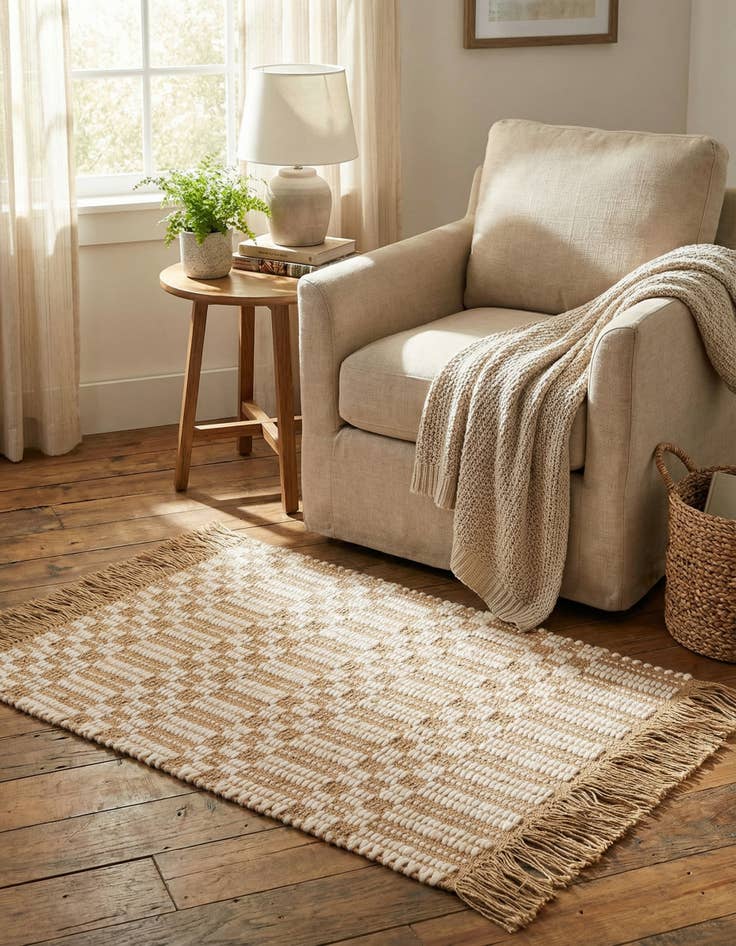 Detail image of  2' 1 x 3' 2 Braided Jute Rug