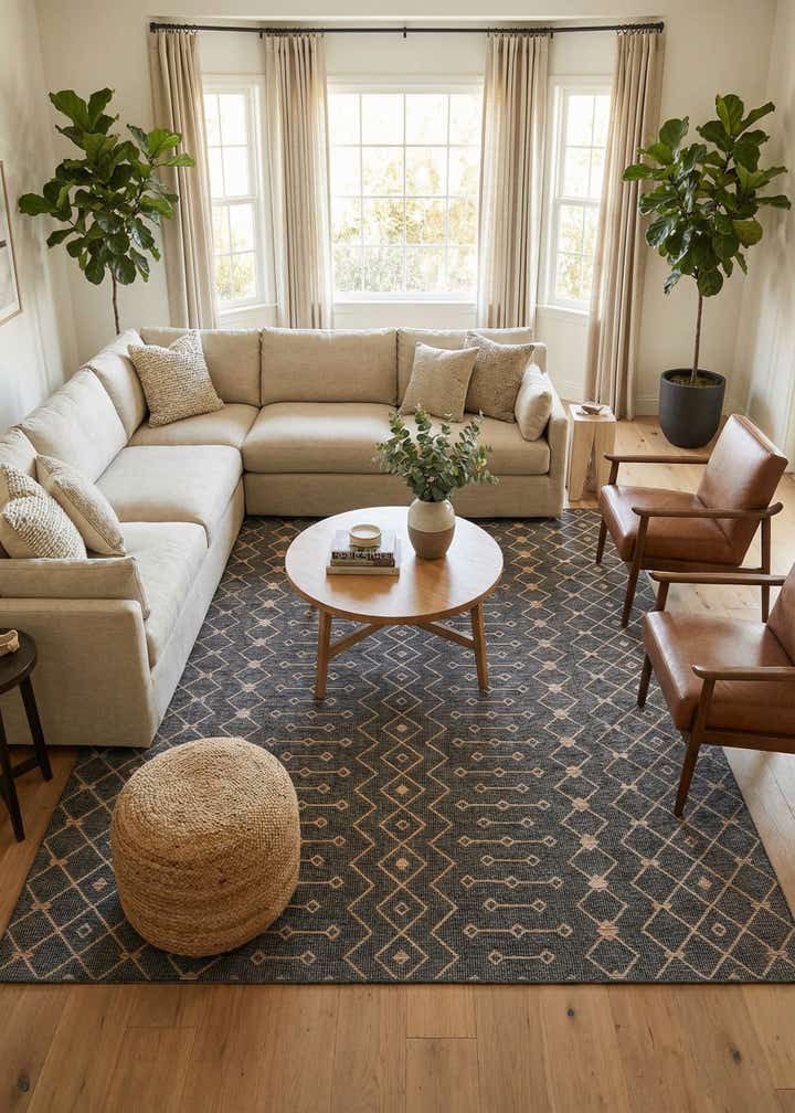 10' 8 x 10' 8 Easy-Clean Trellis Indoor / Outdoor Square Rug