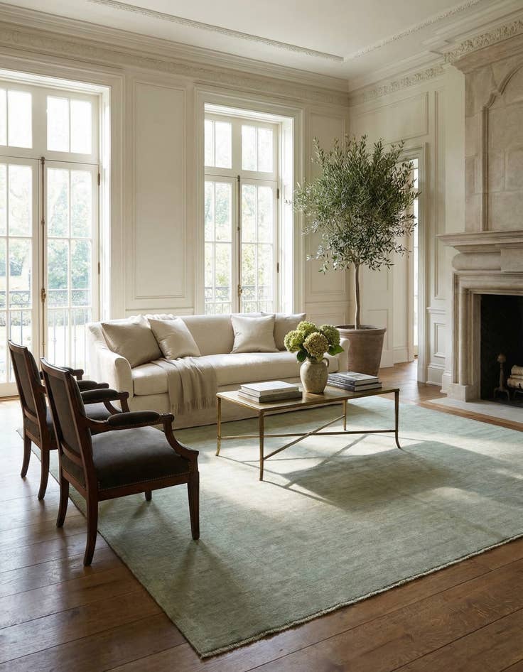 Detail image of 8' 1 x 9' 5  Hand Knotted Peshawar Ziegler Wool Rug