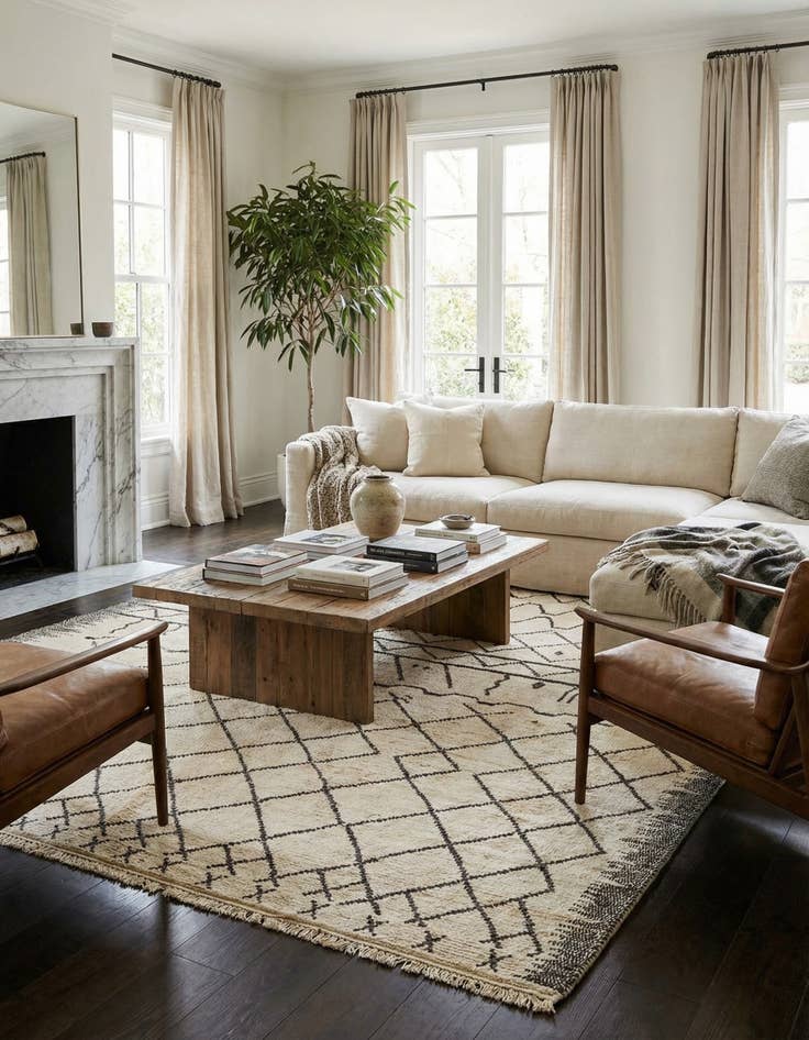 Detail image of 10' x 14' 9  Hand Knotted Moroccan Wool Rug