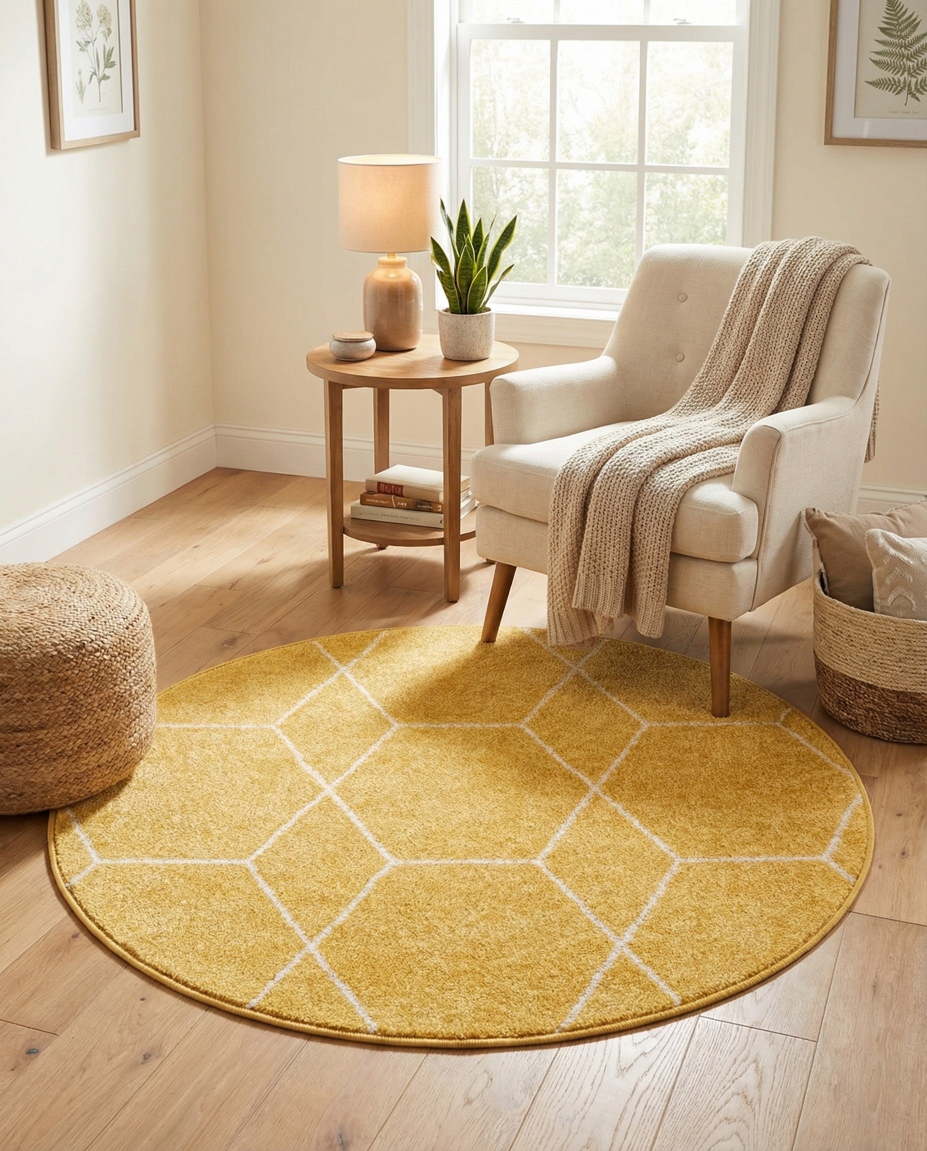  3' x 3' Lattice Frieze Round Rug
