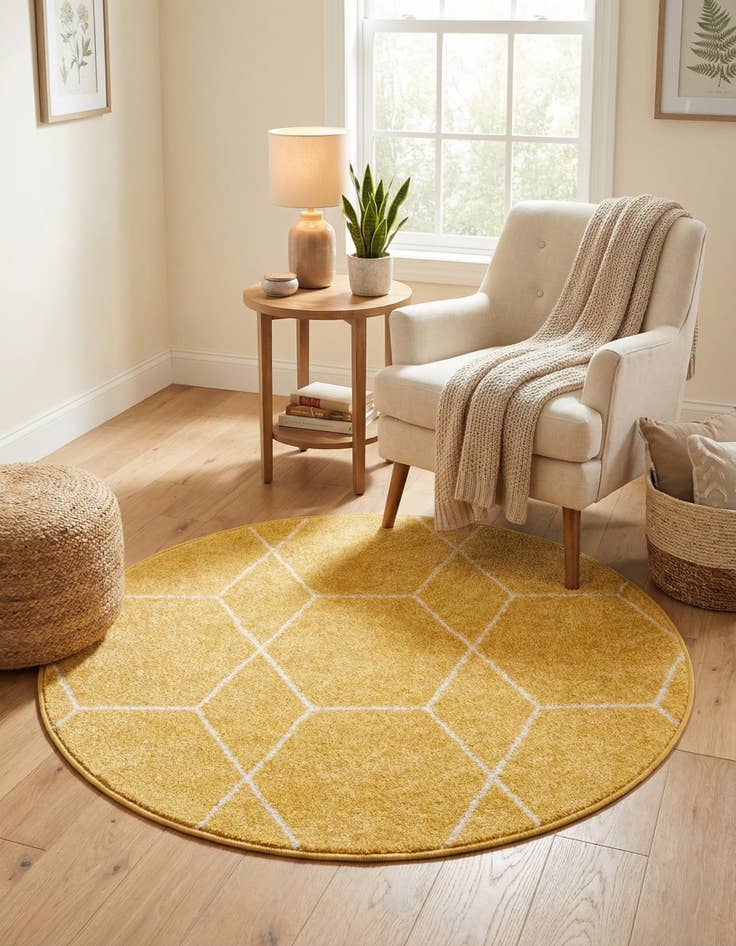 Detail image of 3' x 3' Trellis Frieze Round Rug