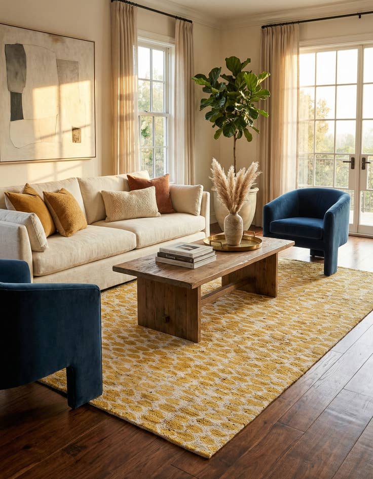 Detail image of  5' x 8'  Hand Knotted Darya Wool Rug