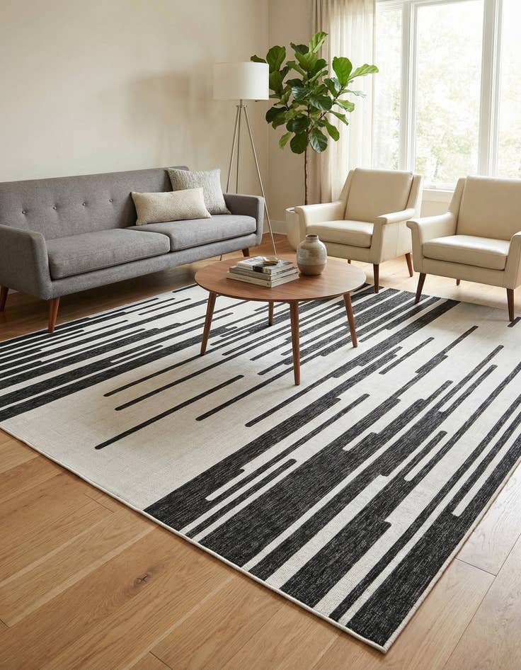 Detail image of 10' x 10'  Washable Modern Indoor / Outdoor Square Rug