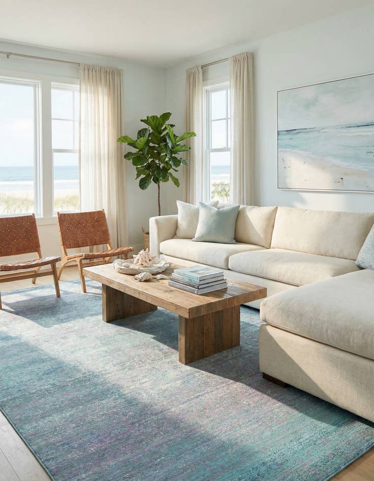 Detail image of 9' x 12' 2 Aqua Rug