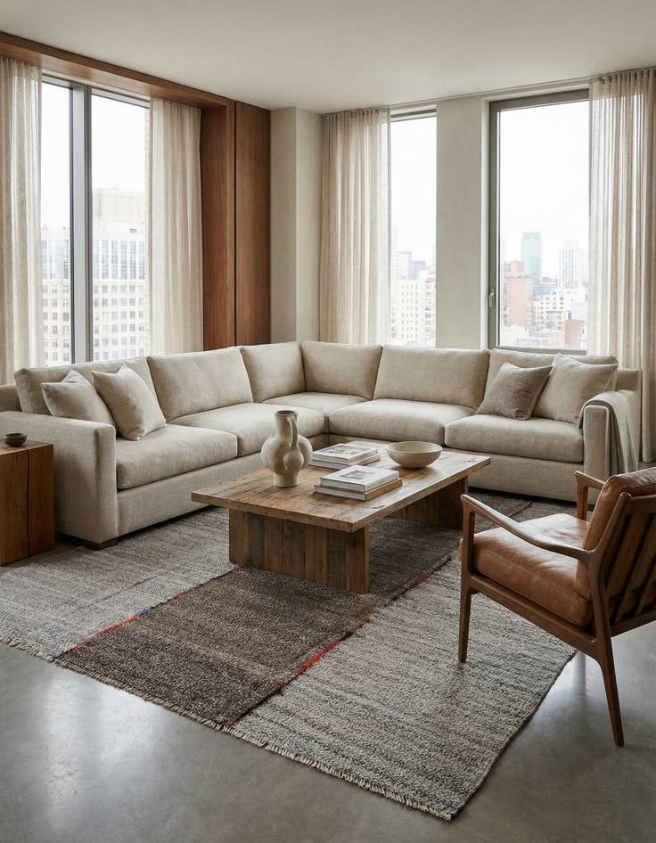 Detail image of 9' 4 x 12'  Hand Woven Kilim Modern Wool Rug