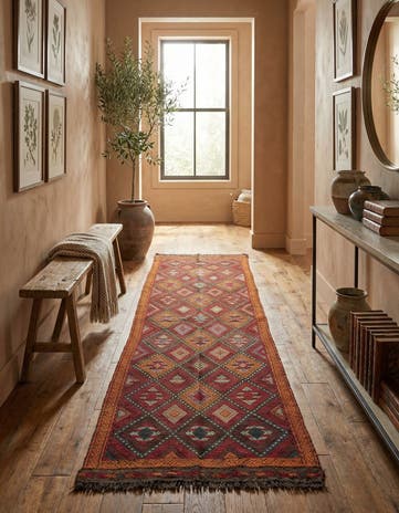 2' 2 x 7' 8 Hand Knotted Kilim Fars Persian Wool Runner Rug