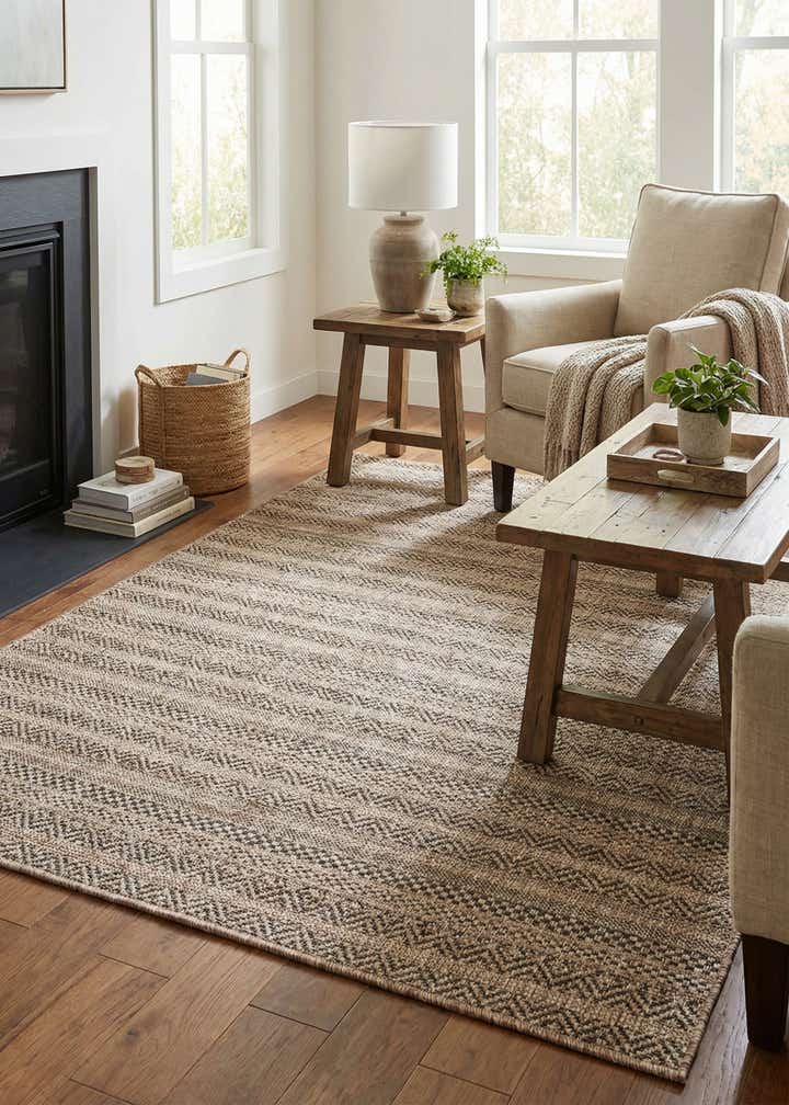 4' x 6' Easy-Clean Striped Indoor / Outdoor Rug