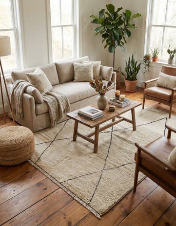 5' 8 x 7' 2 Hand Knotted Moroccan Wool Rug