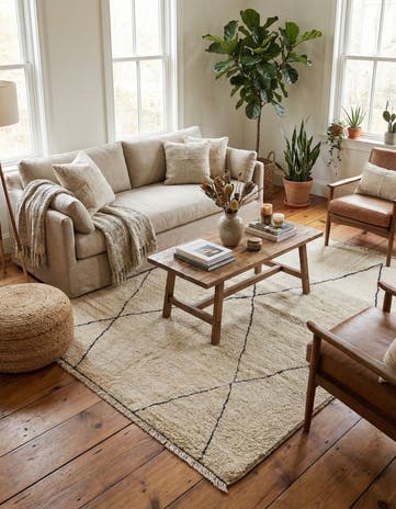 5' 8 x 7' 2 Hand Knotted Moroccan Wool Rug