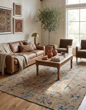 5' 10 x 7' 7 Hand Woven Kilim Suzani Wool Rug