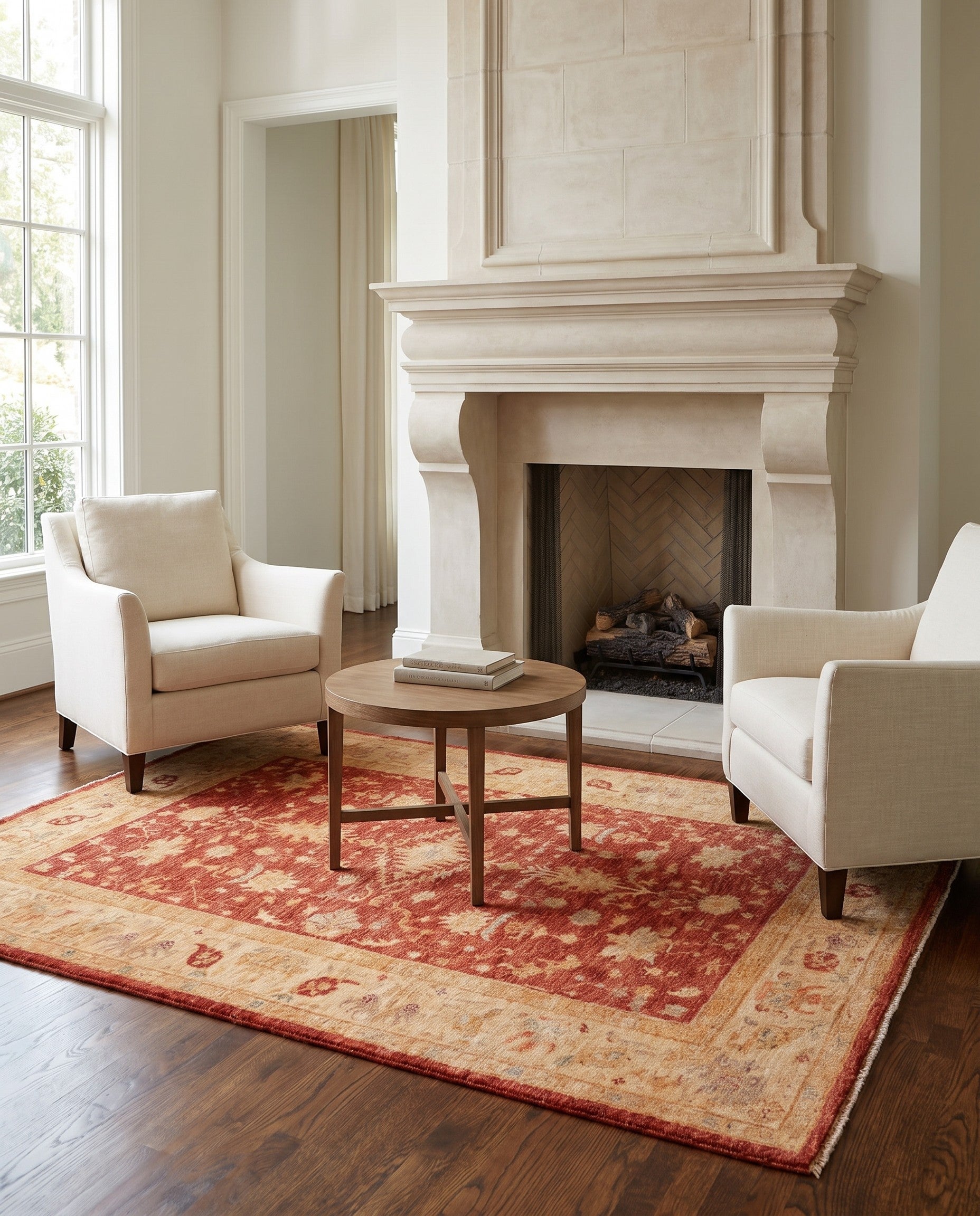 4' 9 x 6' 8 Hand Knotted Ziegler Rug