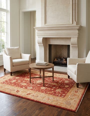 4' 9 x 6' 8 Hand Knotted Ziegler Rug