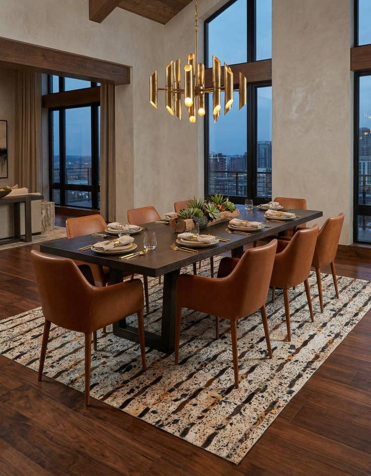 Detail image of  5' x 8' Cowhide Leather Rug