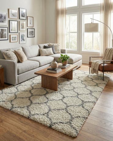  10' 8 x 14' Lattice Shag Rug