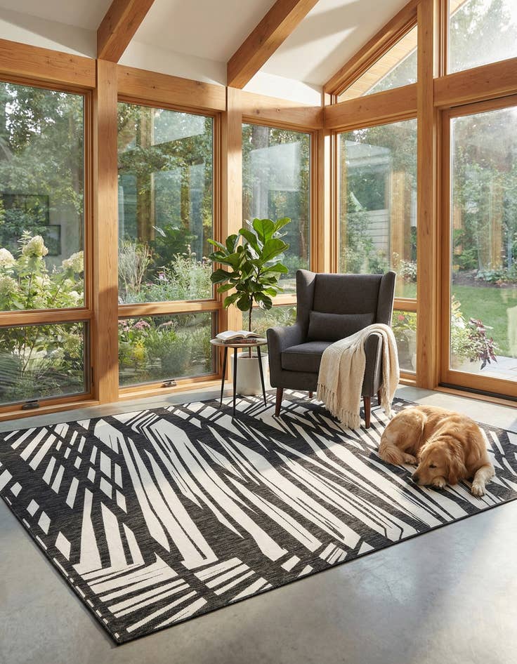 Detail image of 9' x 12' Easy-Clean Modern Indoor / Outdoor Rug