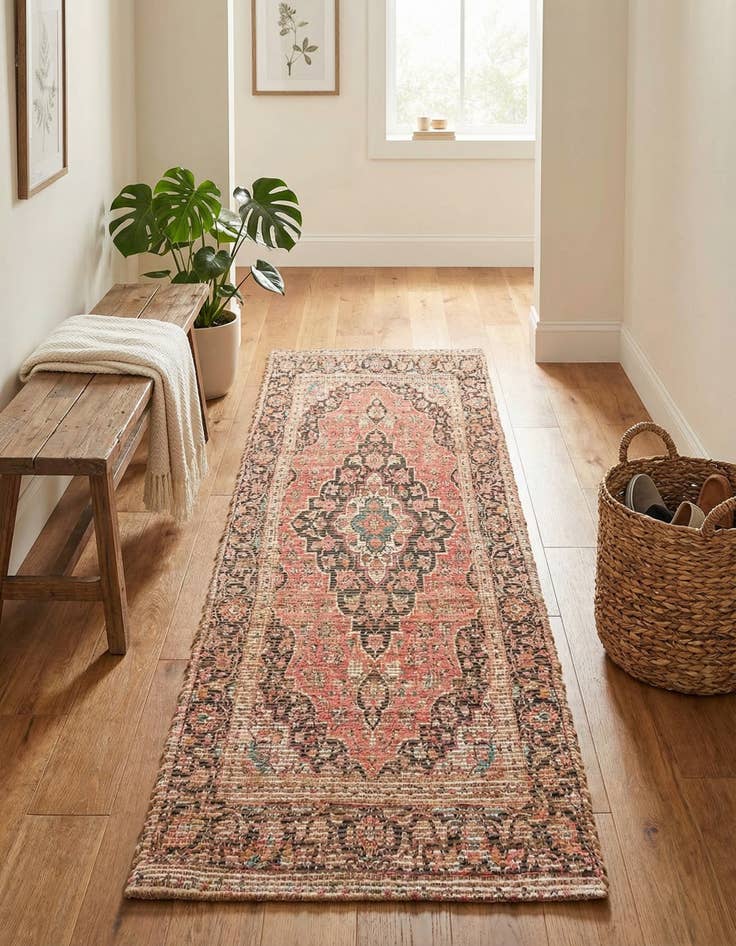 Detail image of 2' 2 x 8' Chenille Jute Runner Rug