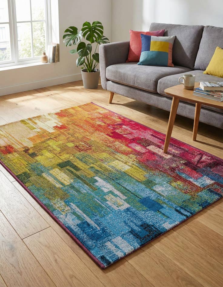 Detail image of 2' x 3'  Washable Modern Indoor / Outdoor Rug