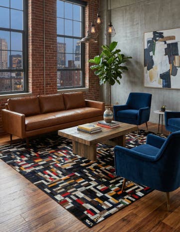 5' x 7' 11 Cowhide - Patchwork Rug