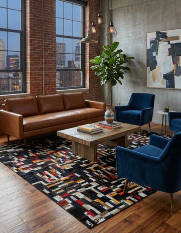 5' x 7' 11 Cowhide - Patchwork Rug