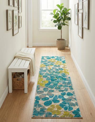 Blue Azalea Runner Rug