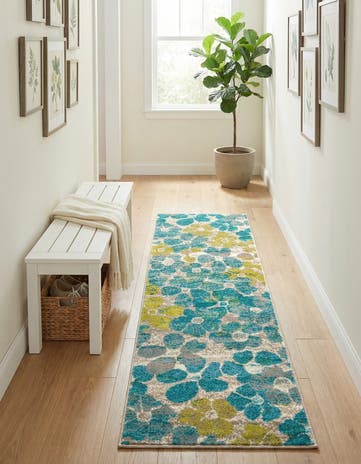 Blue Azalea Runner Rug