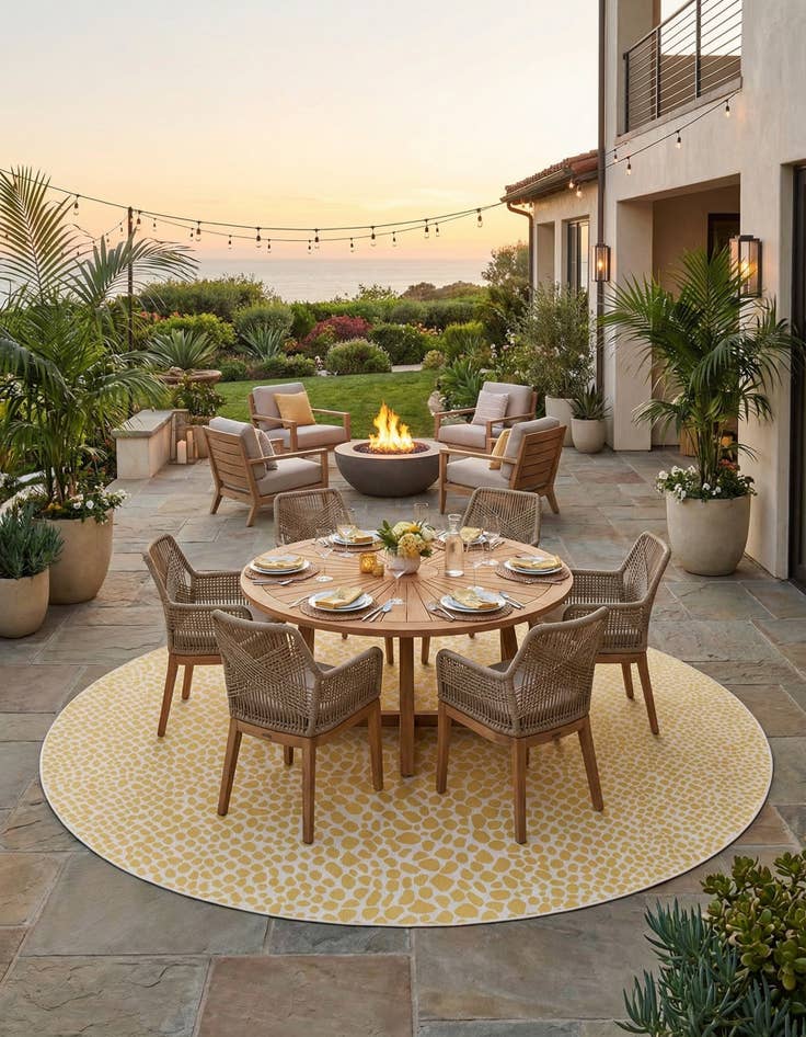 Detail image of 13' x 13'  Washable Jill Zarin Cape Town Indoor / Outdoor Round Rug