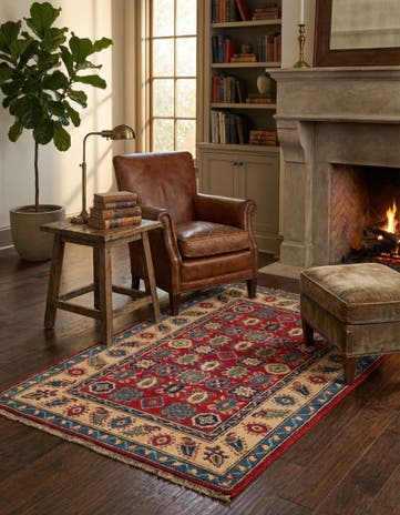 2' 8 x 4' 6 Hand Knotted Kazak Rug