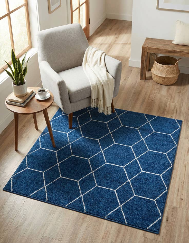 Detail image of  3' x 3' Lattice Frieze Square Rug