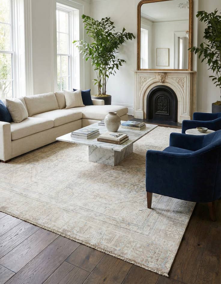 Detail image of  7' 4 x 10' 6  Hand Knotted Ultra Vintage Persian Wool Rug