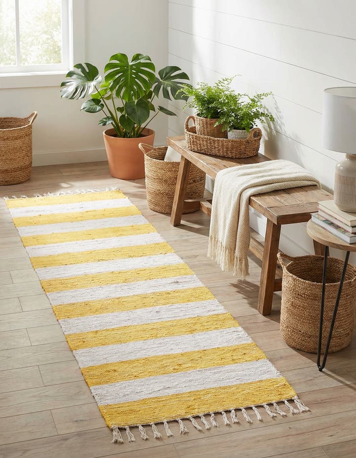 2' 7 x 12' Hand Woven Chindi Rag Runner Rug