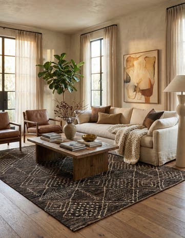 6' 2 x 8' 1 Hand Knotted Moroccan Wool Rug