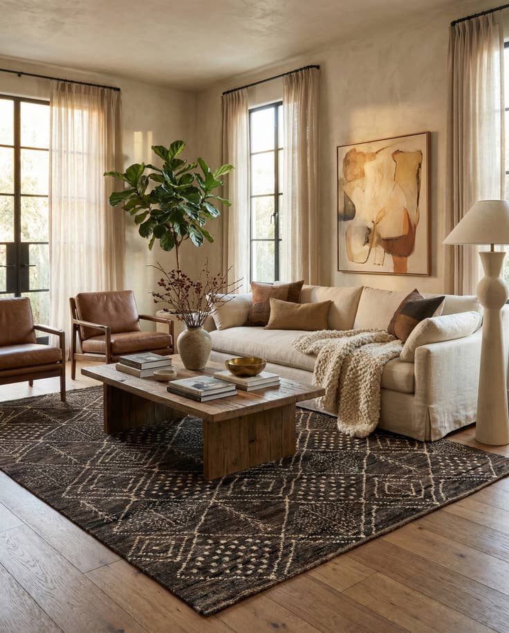 Detail image of 6' 2 x 8' 1 Hand Knotted Moroccan Wool Rug