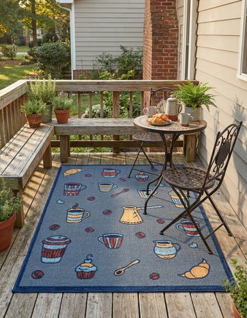 Graphite Gray Easy-Clean Indoor / Outdoor Rug