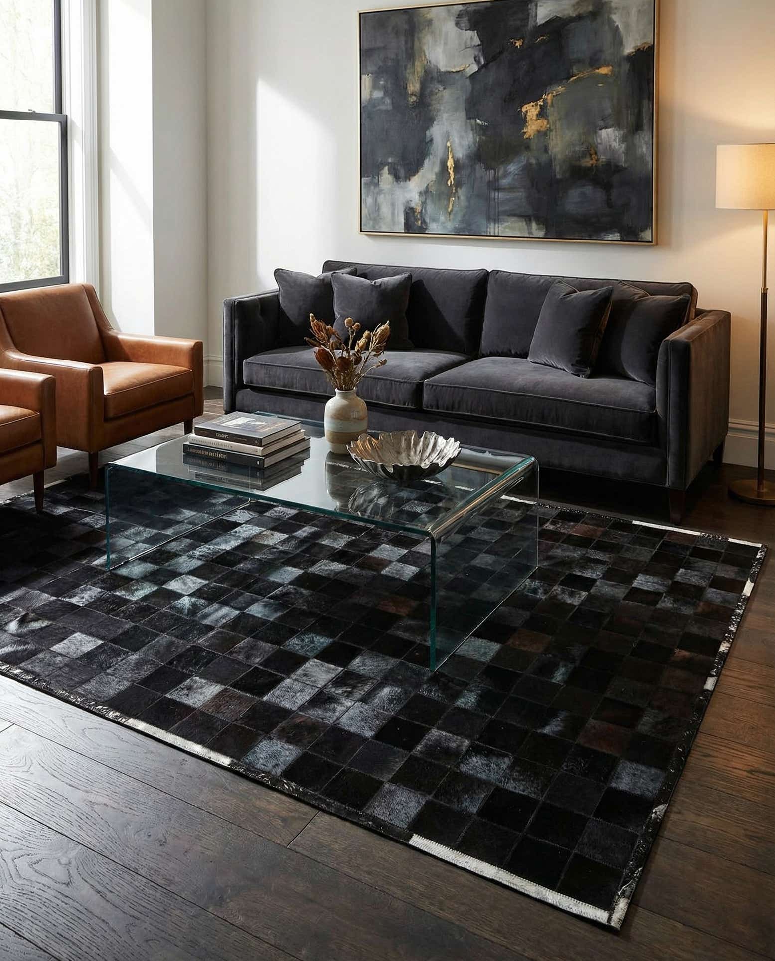 5' 2 x 8' 1 Cowhide - Patchwork Rug