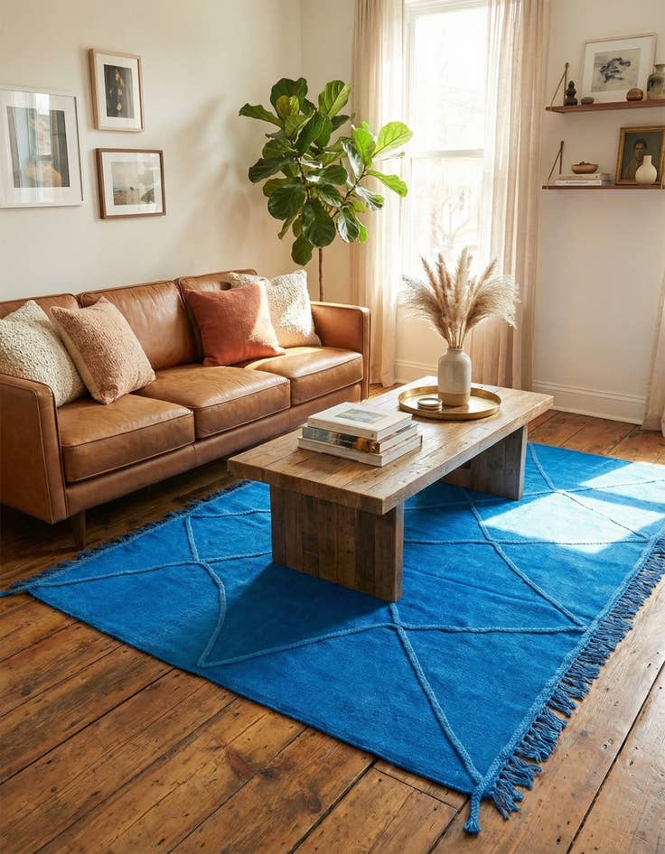 Detail image of 4' 10 x 6' 9  Hand Knotted Moroccan Wool Rug