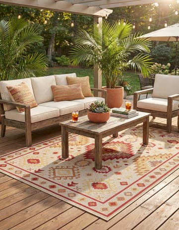 5' 3 x 8' Easy-Clean Baja Indoor / Outdoor Rug