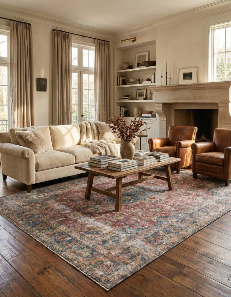 Detail image of 6' 5 x 9' 5  Hand Knotted Ultra Vintage Persian Wool Rug