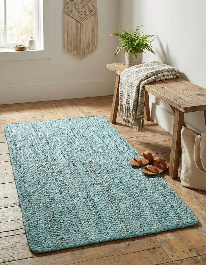 2' x 3' 1 Handmade Braided Jute Rug